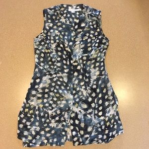 Cabi blue sheer blouse shirt sleeveless
